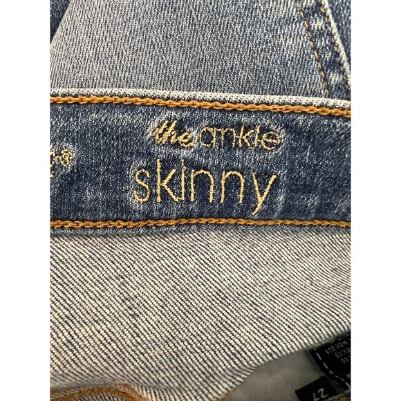 7 for all Mankind Ankle Skinny white Racing Stripe on sides - Size 27 - Picture 8 of 12